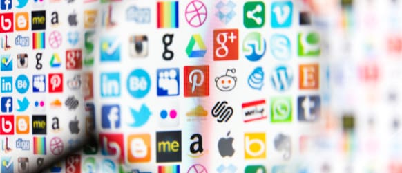 social media icon collage