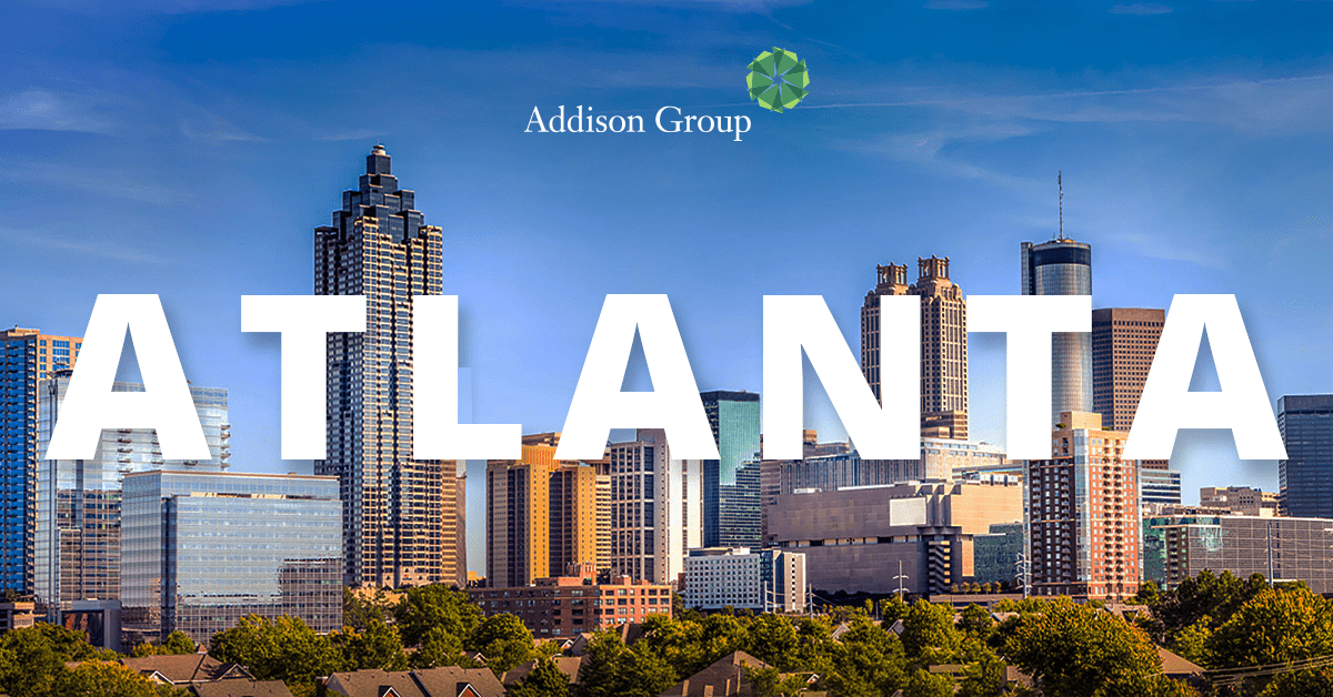 Atlanta skyline with text overlay