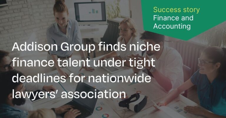 Addison Group finds niche finance talent under tight deadlines for nationwide lawyers association