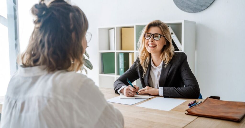 Someone using Addison Group's interview questions to learn if the candidate they're interviewing is a long term fit for their company