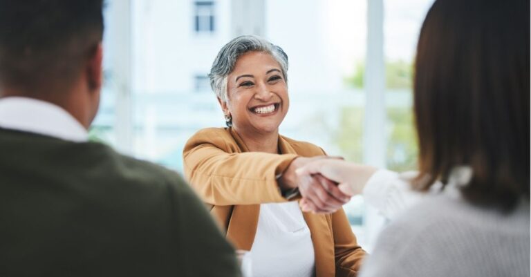 Client conducting an interview with a candidate using Addison Group's tips