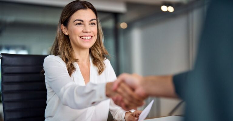 Addison Group client interviewing a candidate looking for strong character traits during the interview