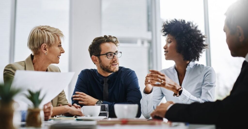 Client working with contract workers placed by Addison Group