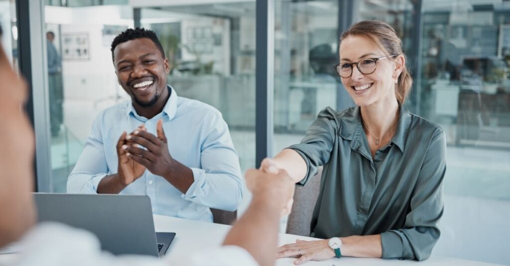 Someone showcasing their personality traits in a job interview after reading Addison Group's article