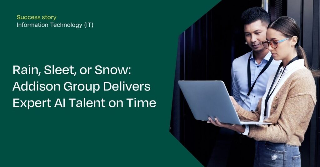 Addison Group placed AI-experienced talent to integrate AI for a government-sector client.